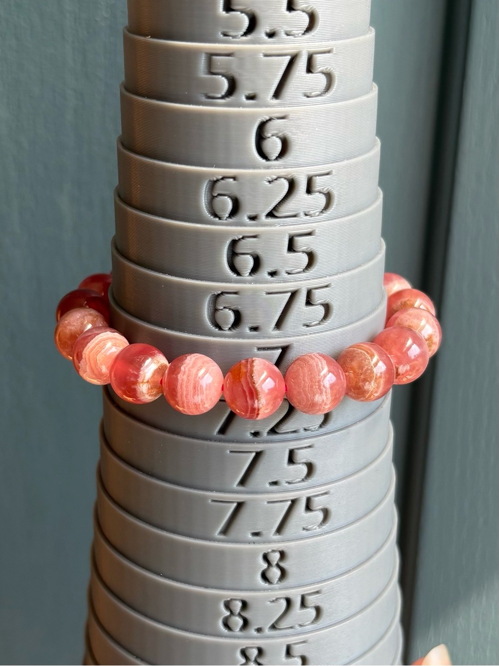 HQ Rhodochrosite Crystal Bracelet 11mm - Picture 7 of 7